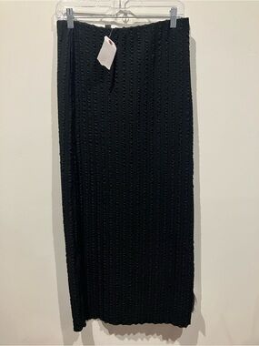 Topshop Black Ribbed Bodycon Maxi Skirt - Size M